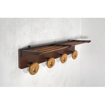 APPENDIABITI PARETE DESIGN LEGNO MIDCENTURY ITALY ANNI 60 ATTACCAPANNI ENTRATA