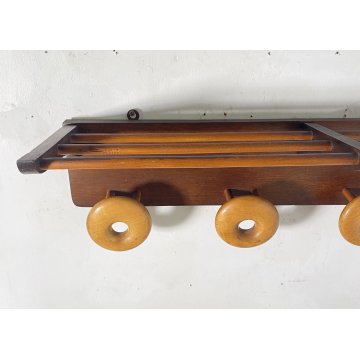 APPENDIABITI PARETE DESIGN LEGNO MIDCENTURY ITALY ANNI 60 ATTACCAPANNI ENTRATA