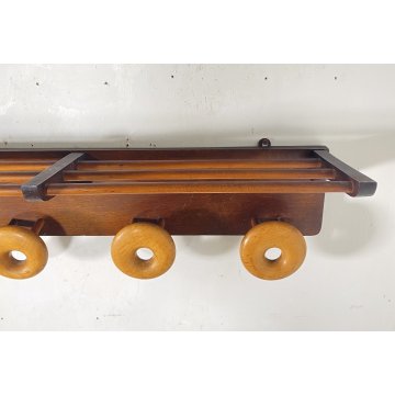 APPENDIABITI PARETE DESIGN LEGNO MIDCENTURY ITALY ANNI 60 ATTACCAPANNI ENTRATA