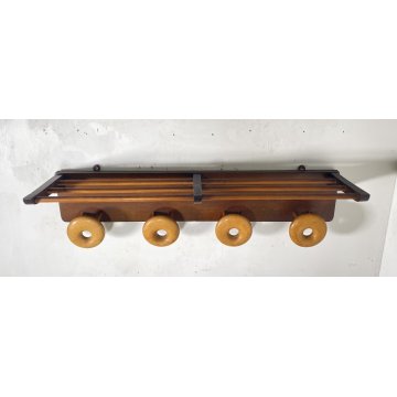 APPENDIABITI PARETE DESIGN LEGNO MIDCENTURY ITALY ANNI 60 ATTACCAPANNI ENTRATA