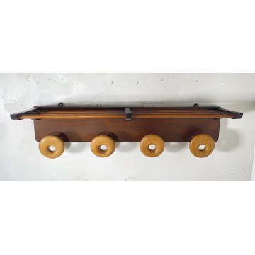 APPENDIABITI PARETE DESIGN LEGNO MIDCENTURY ITALY ANNI 60 ATTACCAPANNI ENTRATA