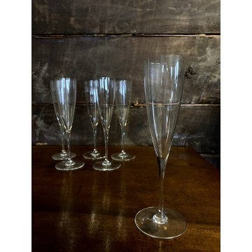SET 6 BICCHIERI FLUTE A CHAMPAGNE Dom Perignon CRISTALLO Baccarat 23,3 cm/h '900