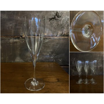 SET 6 BICCHIERI FLUTE A CHAMPAGNE Dom Perignon CRISTALLO Baccarat 20,8 cm/h '60s