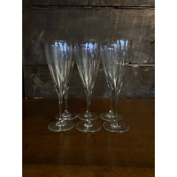 SET 6 BICCHIERI FLUTE A CHAMPAGNE Dom Perignon CRISTALLO Baccarat 20,8 cm/h '60s