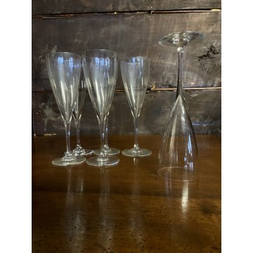 SET 6 BICCHIERI FLUTE A CHAMPAGNE Dom Perignon CRISTALLO Baccarat 20,8 cm/h '60s