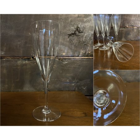 SET 6 BICCHIERI FLUTE A CHAMPAGNE Dom Perignon CRISTALLO Baccarat 22,8 cm/h '60s