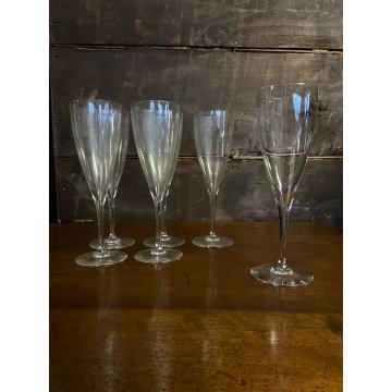 SET 6 BICCHIERI FLUTE A CHAMPAGNE Dom Perignon CRISTALLO Baccarat 22,8 cm/h '60s