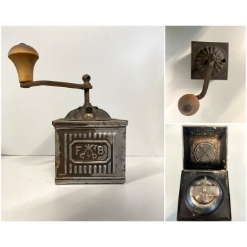 ANTICO MACINA CAFFE MANUALE MACININO FB TRE SPADE IN FERRO ANNI '30