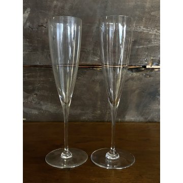 SET 2 FLUTE CHAMPAGNE Dom Perignon CRISTALLO Baccarat 23,3cm VINTAGE '60s LUXURY