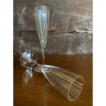SET 2 FLUTE CHAMPAGNE Dom Perignon CRISTALLO Baccarat 23,3cm VINTAGE '60s LUXURY
