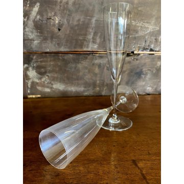 SET 2 FLUTE CHAMPAGNE Dom Perignon CRISTALLO Baccarat 23,3cm VINTAGE '60s LUXURY