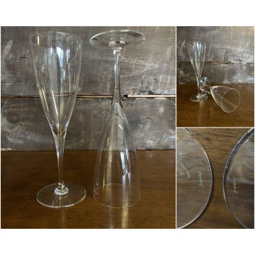 SET 2 FLUTE CHAMPAGNE Dom Perignon CRISTALLO Baccarat 22,8cm VINTAGE '60s LUXURY