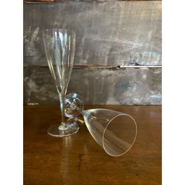 SET 2 FLUTE CHAMPAGNE Dom Perignon CRISTALLO Baccarat 22,8cm VINTAGE '60s LUXURY