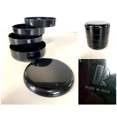 BOX REXITE Multiplor ROTATING DESK ORGANAIZER DESIGN Rino Pirovano NERO 1977