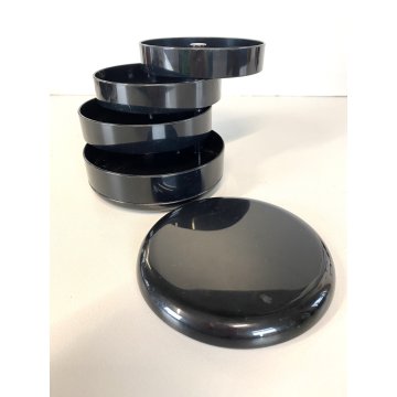 BOX REXITE Multiplor ROTATING DESK ORGANAIZER DESIGN Rino Pirovano NERO 1977