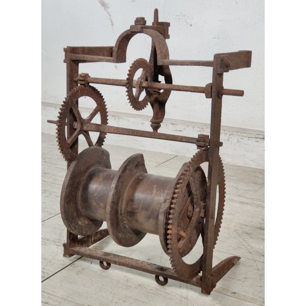 ANTICO Girarrosto MECCANICO da CAMINO Strumento a Peso FERRO BATTUTO epoca 1700 ANTICO Girarrosto MECCANICO da CAMINO Strumento a Peso FERRO BATTUTO epoca 1700