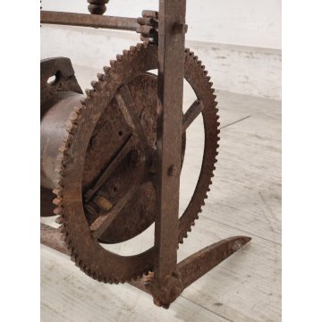 ANTICO Girarrosto MECCANICO da CAMINO Strumento a Peso FERRO BATTUTO epoca 1700 ANTICO Girarrosto MECCANICO da CAMINO Strumento a Peso FERRO BATTUTO epoca 1700