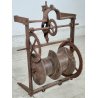 ANTICO Girarrosto MECCANICO da CAMINO Strumento a Peso FERRO BATTUTO epoca 1700