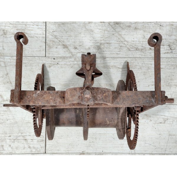 ANTICO Girarrosto MECCANICO da CAMINO Strumento a Peso FERRO BATTUTO epoca 1700 ANTICO Girarrosto MECCANICO da CAMINO Strumento a Peso FERRO BATTUTO epoca 1700