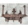 ANTICO Girarrosto MECCANICO da CAMINO Strumento a Peso FERRO BATTUTO epoca 1700