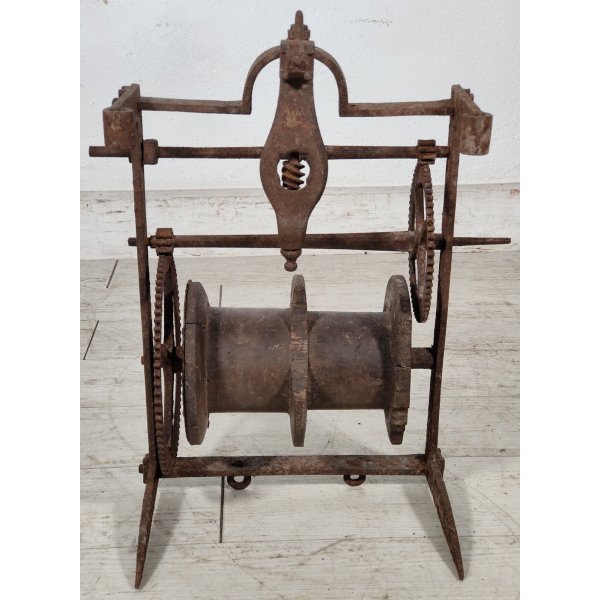 ANTICO Girarrosto MECCANICO da CAMINO Strumento a Peso FERRO BATTUTO epoca 1700 ANTICO Girarrosto MECCANICO da CAMINO Strumento a Peso FERRO BATTUTO epoca 1700