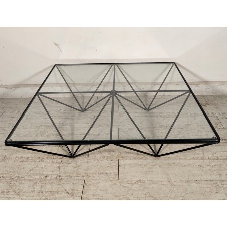 TAVOLINO Alanda FERRO VETRO Design Paolo Piva B&B anni 70 Vintage Coffee Table