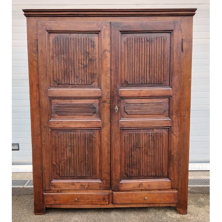 ANTICO ARMADIO PIEMONTESE legno pioppo FORMELLE epoca 1800 GUARDAROBA DISPENSA