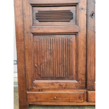 ANTICO ARMADIO PIEMONTESE legno pioppo FORMELLE epoca 1800 GUARDAROBA DISPENSA