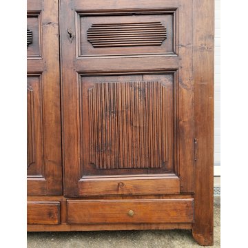 ANTICO ARMADIO PIEMONTESE legno pioppo FORMELLE epoca 1800 GUARDAROBA DISPENSA