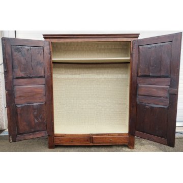 ANTICO ARMADIO PIEMONTESE legno pioppo FORMELLE epoca 1800 GUARDAROBA DISPENSA