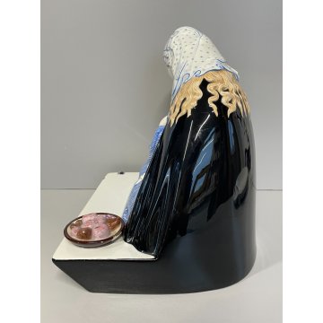 ANTICA FIGURA CERAMICA LENCI MADONNA maternità  policroma SANDRO VACCHETTI 1930