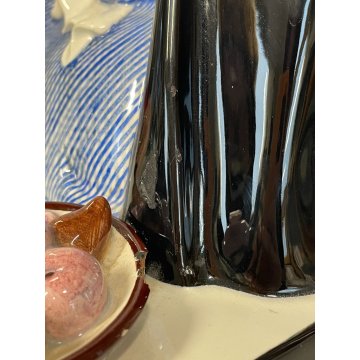 ANTICA FIGURA CERAMICA LENCI MADONNA maternità  policroma SANDRO VACCHETTI 1930