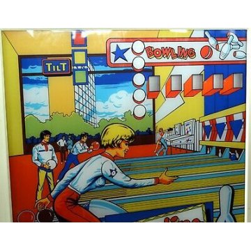 SCHERMO GIOCO FLIPPER PLEXIGLAS EPOCA 1970 BOWLING TILT VINTAGE QUADRO CORNICE 