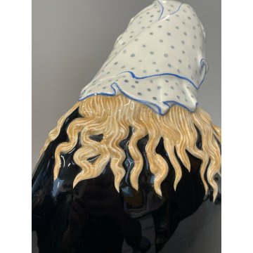 ANTICA FIGURA CERAMICA LENCI MADONNA maternità  policroma SANDRO VACCHETTI 1930