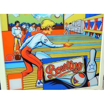 SCHERMO GIOCO FLIPPER PLEXIGLAS EPOCA 1970 BOWLING TILT VINTAGE QUADRO CORNICE 