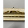 ANTICA PICCOLA CORNICE DORATA BIANCA LEGNO SCOLPITO 44 cm x 38 cm EPOCA '900