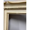 ANTICA PICCOLA CORNICE DORATA BIANCA LEGNO SCOLPITO 44 cm x 38 cm EPOCA '900