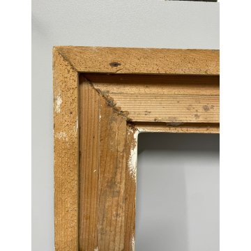 ANTICA PICCOLA CORNICE DORATA BIANCA LEGNO SCOLPITO 44 cm x 38 cm EPOCA '900