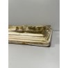 ANTICA PICCOLA CORNICE DORATA BIANCA LEGNO SCOLPITO 44 cm x 38 cm EPOCA '900