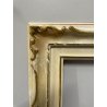 ANTICA PICCOLA CORNICE DORATA BIANCA LEGNO SCOLPITO 38 cm x 44 cm EPOCA '900