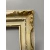 ANTICA PICCOLA CORNICE DORATA BIANCA LEGNO SCOLPITO 38 cm x 44 cm EPOCA '900