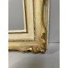 ANTICA PICCOLA CORNICE DORATA BIANCA LEGNO SCOLPITO 38 cm x 44 cm EPOCA '900