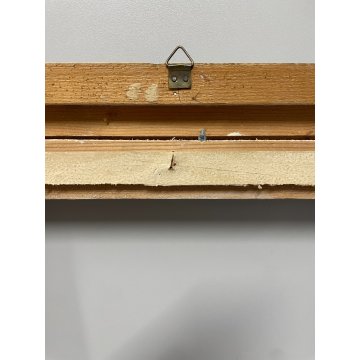 ANTICA PICCOLA CORNICE DORATA BIANCA LEGNO SCOLPITO 38 cm x 44 cm EPOCA '900