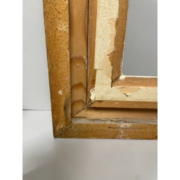 ANTICA PICCOLA CORNICE DORATA BIANCA LEGNO SCOLPITO 38 cm x 44 cm EPOCA '900