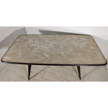 TAVOLO PRANZO DESIGN anni 50 LEGNO VETRO MARMO VINTAGE TABLE STILE ICO PARISI