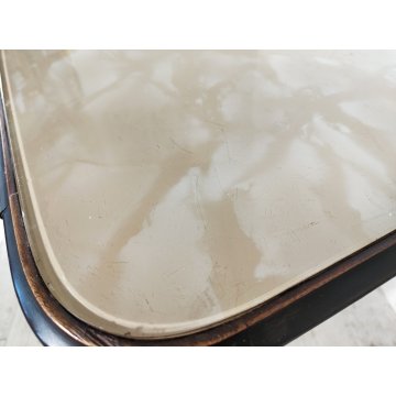 TAVOLO PRANZO DESIGN anni 50 LEGNO VETRO MARMO VINTAGE TABLE STILE ICO PARISI