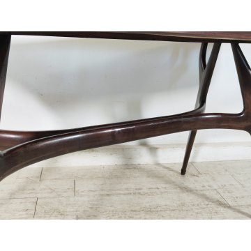TAVOLO PRANZO DESIGN anni 50 LEGNO VETRO MARMO VINTAGE TABLE STILE ICO PARISI