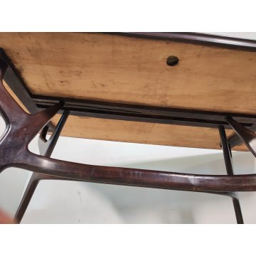 TAVOLO PRANZO DESIGN anni 50 LEGNO VETRO MARMO VINTAGE TABLE STILE ICO PARISI