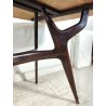TAVOLO PRANZO DESIGN anni 50 LEGNO VETRO MARMO VINTAGE TABLE STILE ICO PARISI