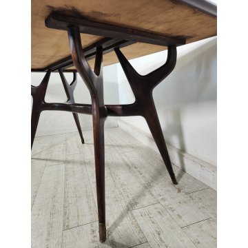TAVOLO PRANZO DESIGN anni 50 LEGNO VETRO MARMO VINTAGE TABLE STILE ICO PARISI
